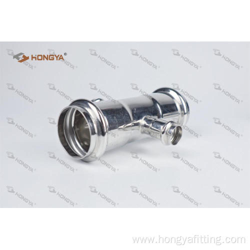 Stainless Steel v Profile Press Plumbing Fitting Cross